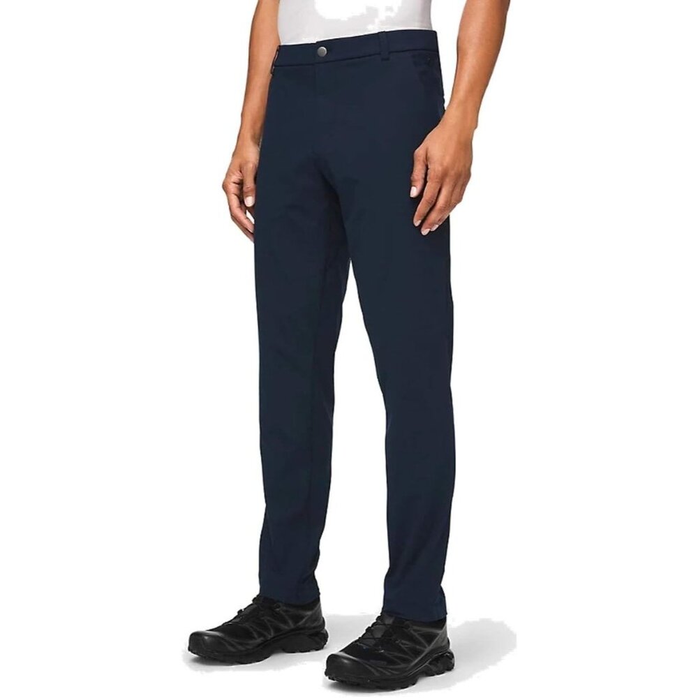 Lululemon Mens Navy Blue Commission Slim-Fit Pants